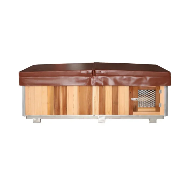 Wooden Square Electric Ice Tub With Stainless Steel Liner Cold Insert Recycling Compartment For Sale