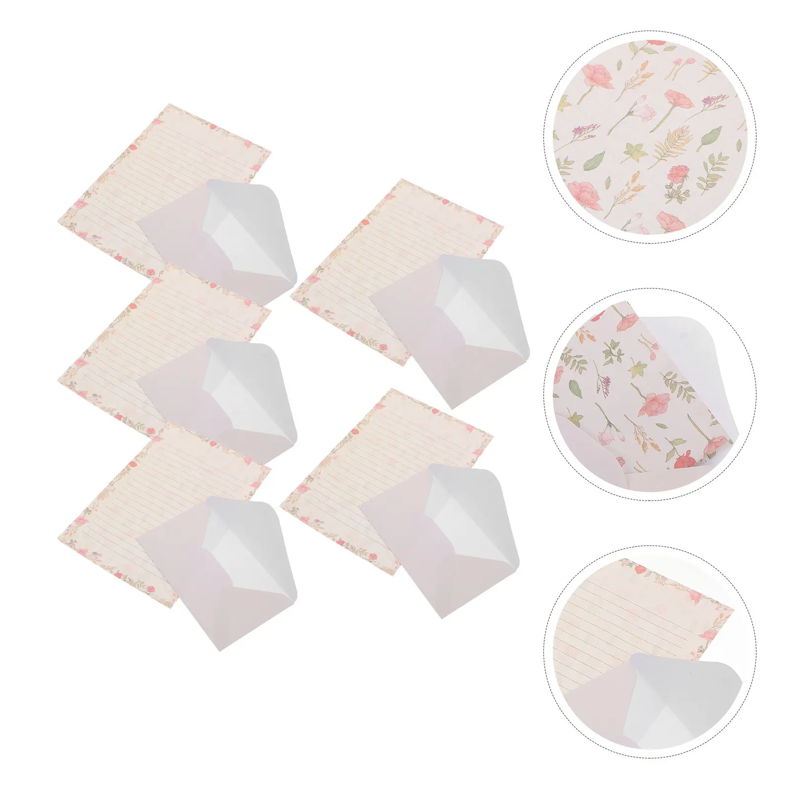 

5Sets Elegant Letter Paper with Envelopes High-Quality Writing Paper Set for Personal Correspondence Gift Idea