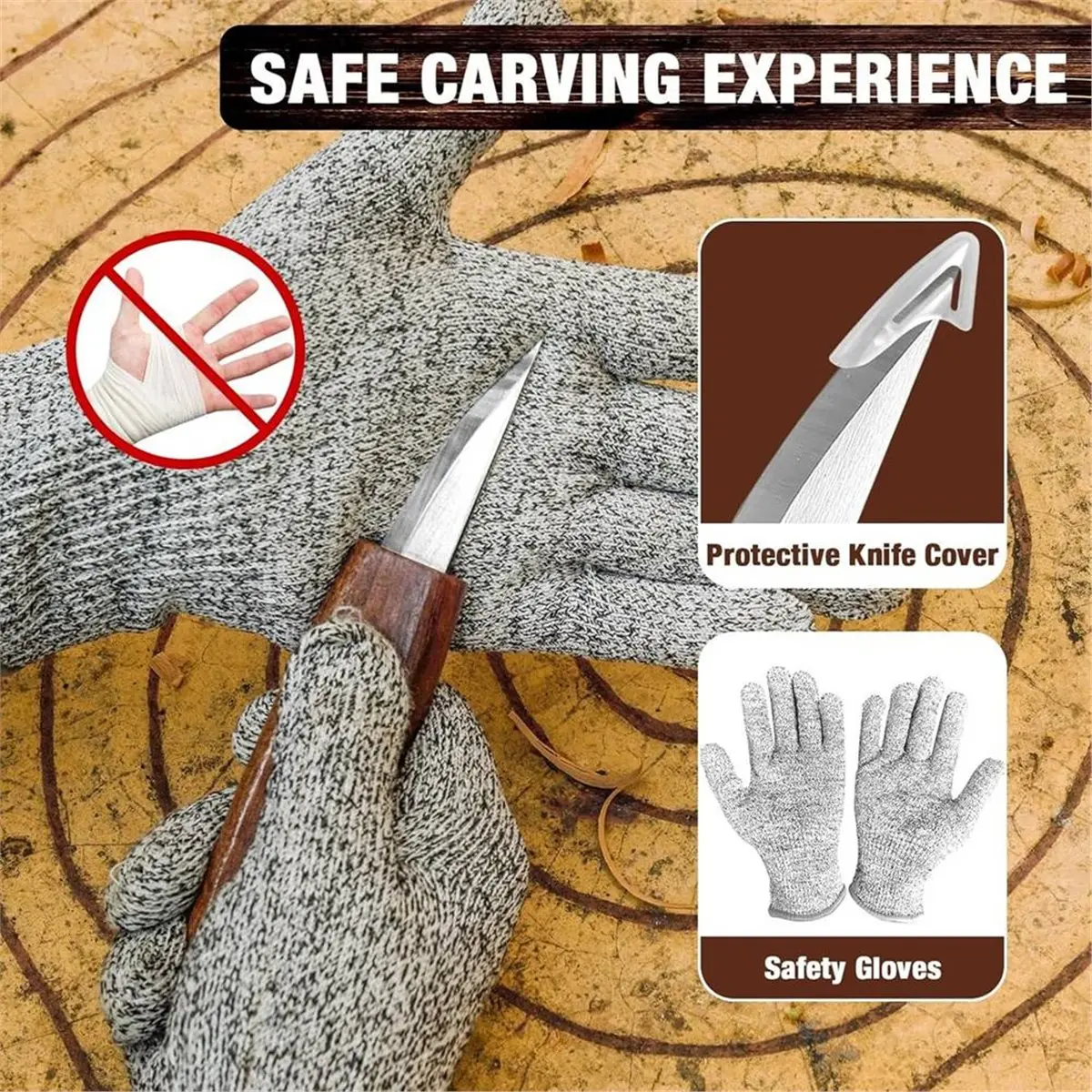 A1598P ~Woodworking Tools Set 23PCS Wood Whittling Kit for DIY Lovers Beginners, Including Basswood Blocks, PU Storage Bag