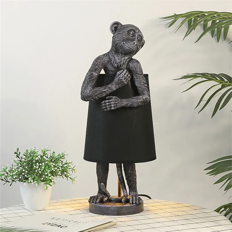 Monkey Table Lamp led Resin designer lamp with animal for Retro Design Living Room Decorative restaurant bedroom room lights