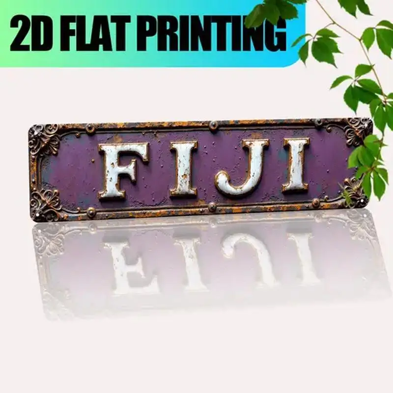 

[2D FLAT] Металлический знак, 1 шт., 4 × 16 дюймов, винтажный металлический знак Фиджи, 2D плоский принт, декор, настенное искусство