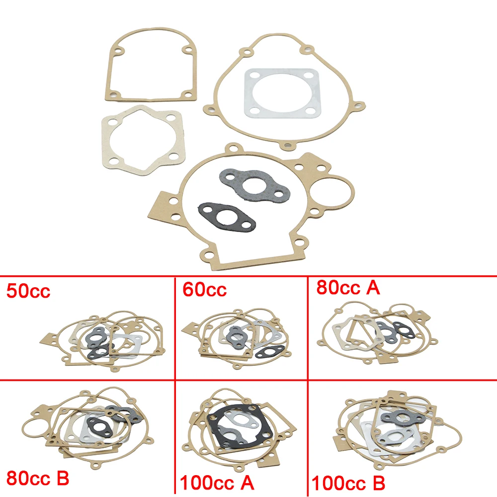 Kit de Juntas de Cilindro Completamente Sellado para Motor de Bicicleta Eléctrica de 50cc 60cc 80cc 100cc, Piezas de Motor, Kit de Juntas de Motor