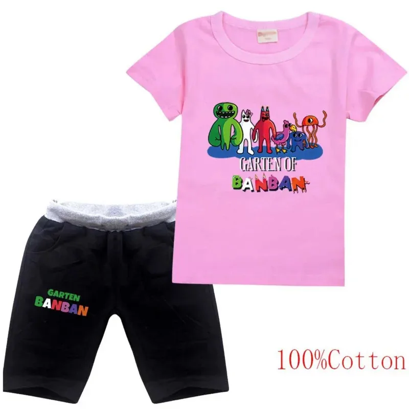 Garden of Banban Girls Boys Clothes Set Summer Kids Tshirt Pants Casual Sport Suits 2pcs Garten Banban Outfits Children's Cloth view 4
