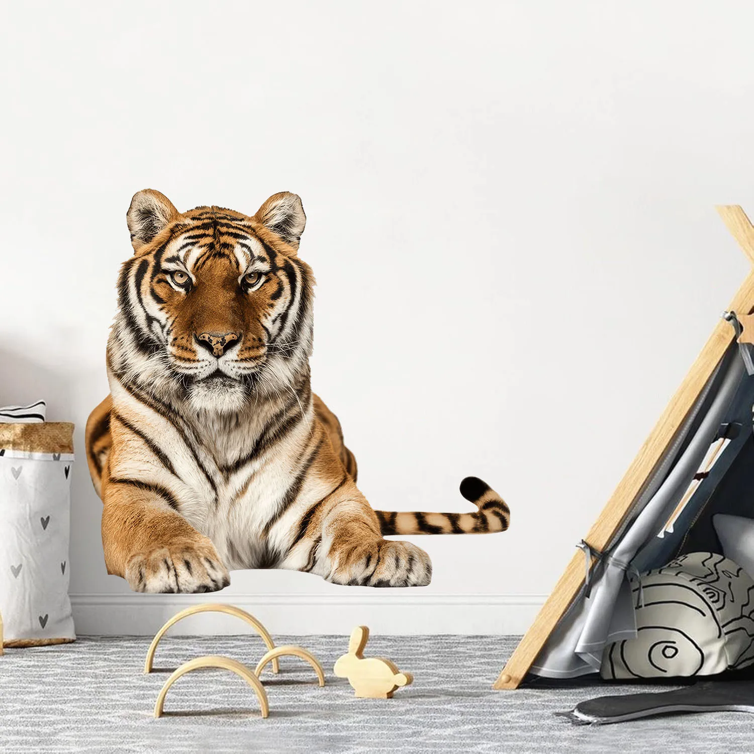 Tropical Tiger Jungle Animal Wall Stickers Decals Wildlife for Bedroom Bathroom Living Room Wall Decor