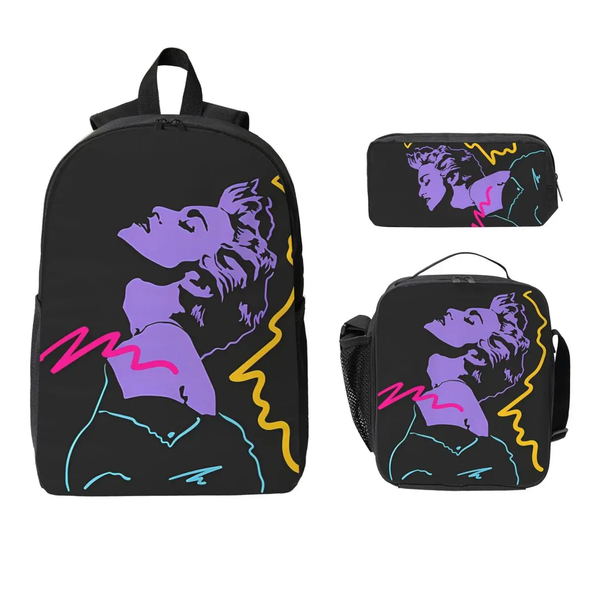 

Madonna 80s Retro Style Backpack Student Boys Girls BookBag School Bag Laptop Shoulder Bags 3ps Insulated Lunch Bag Pencil Case