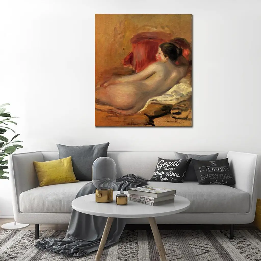 oil painting art gallery Reclining Model by Pierre Auguste Renoir reproduction Canvas Handmade High quality