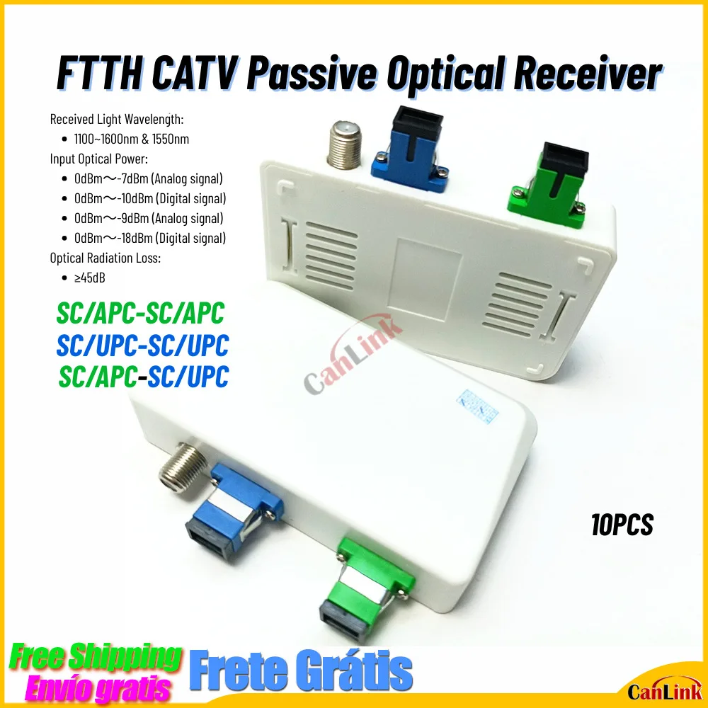 

10PCS Passive Optical Receiver FTTH CATV Mini Node Network Integrated Transmission WDM Wavelength Division Multiplexer
