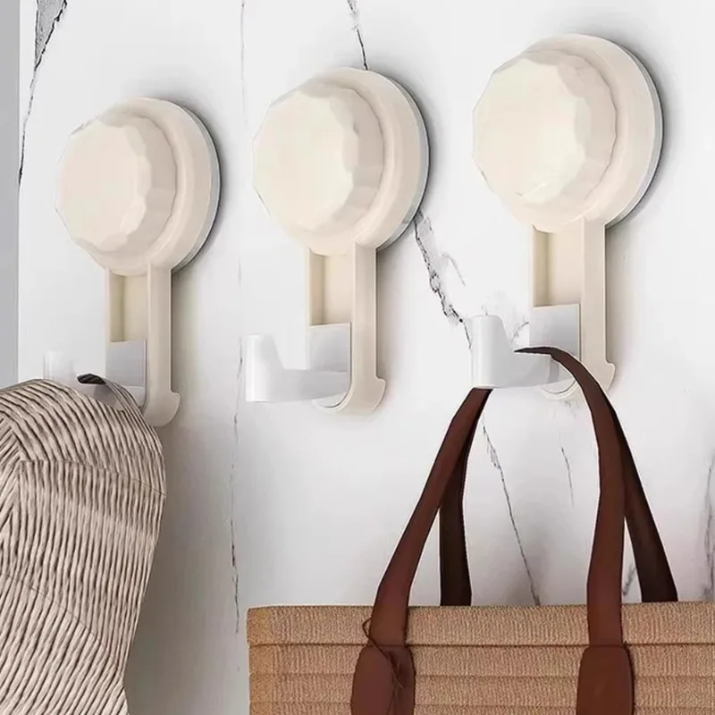 

Nail-free Powerful Suction Cup Hooks Vacuum Reusable Storage Hook Heavy Duty Bathroom Kitchen Hanger Traceless Clothes Wall Hook