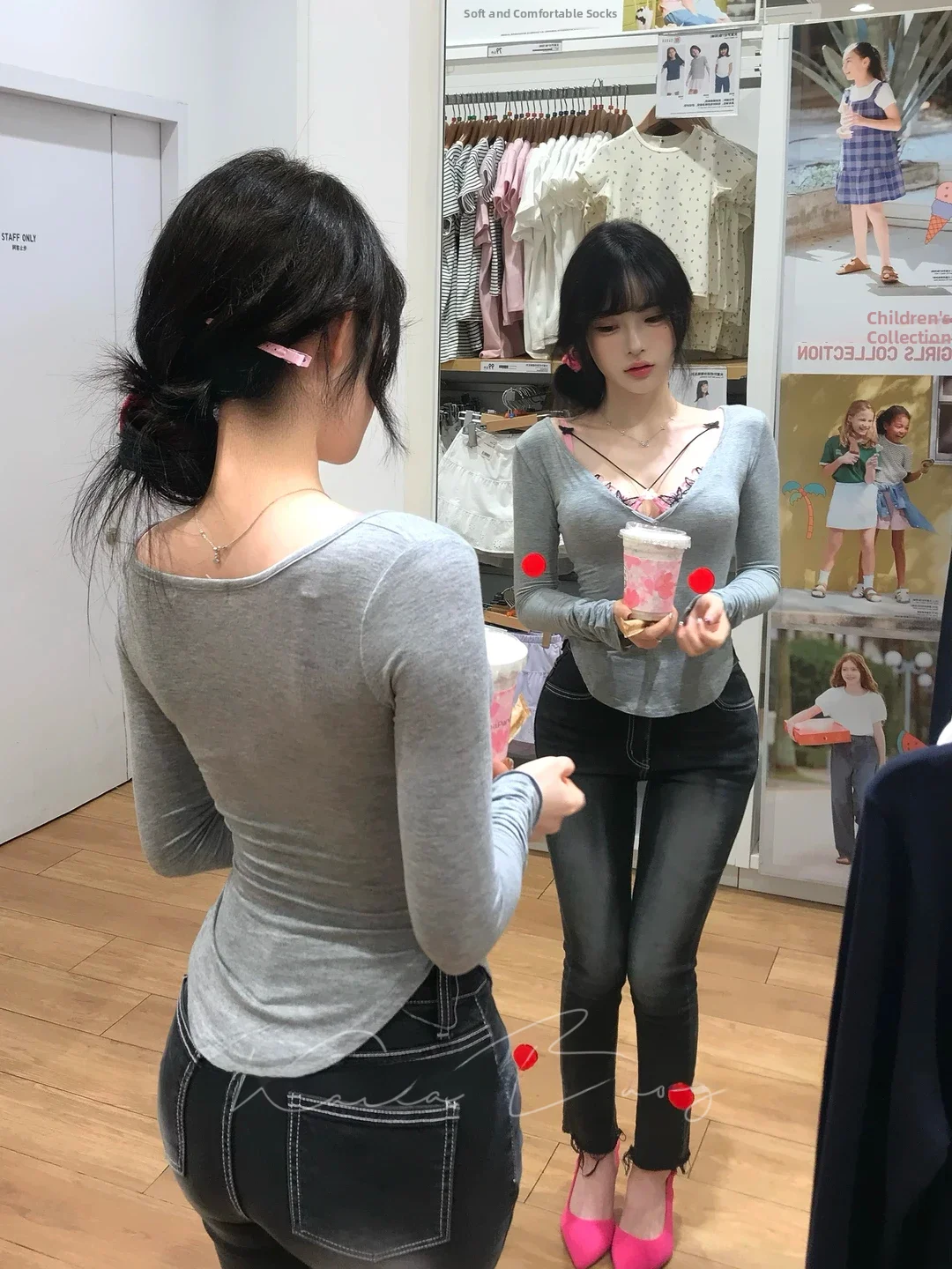 

High Waist Slim Fit Women's Jeans Korean Style Simple Design Elasticity Long Pants Spring Fashion Ladies' Denim Trousers