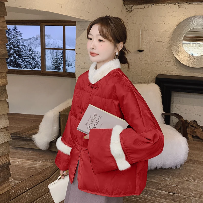 Nouveau estilo chinês doudoune femmes jaqueta de inverno das mulheres novo em casacos manteaux hiver femme chinois roupas tradicionais