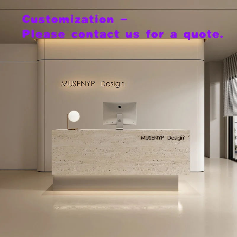 

custom.Simple Modern Company Reception Desk Beauty Salon Hotel Reception Desk Baking Paint Reception Desk