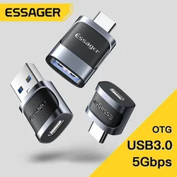 Essager USB 3.0 Tip C Adaptörü OTG Tip C Dizüstü Bilgisayar Için Mikro USB Adaptörü iPhone 14 13 Pro Max Oneplus Samsung USB Konektörü
