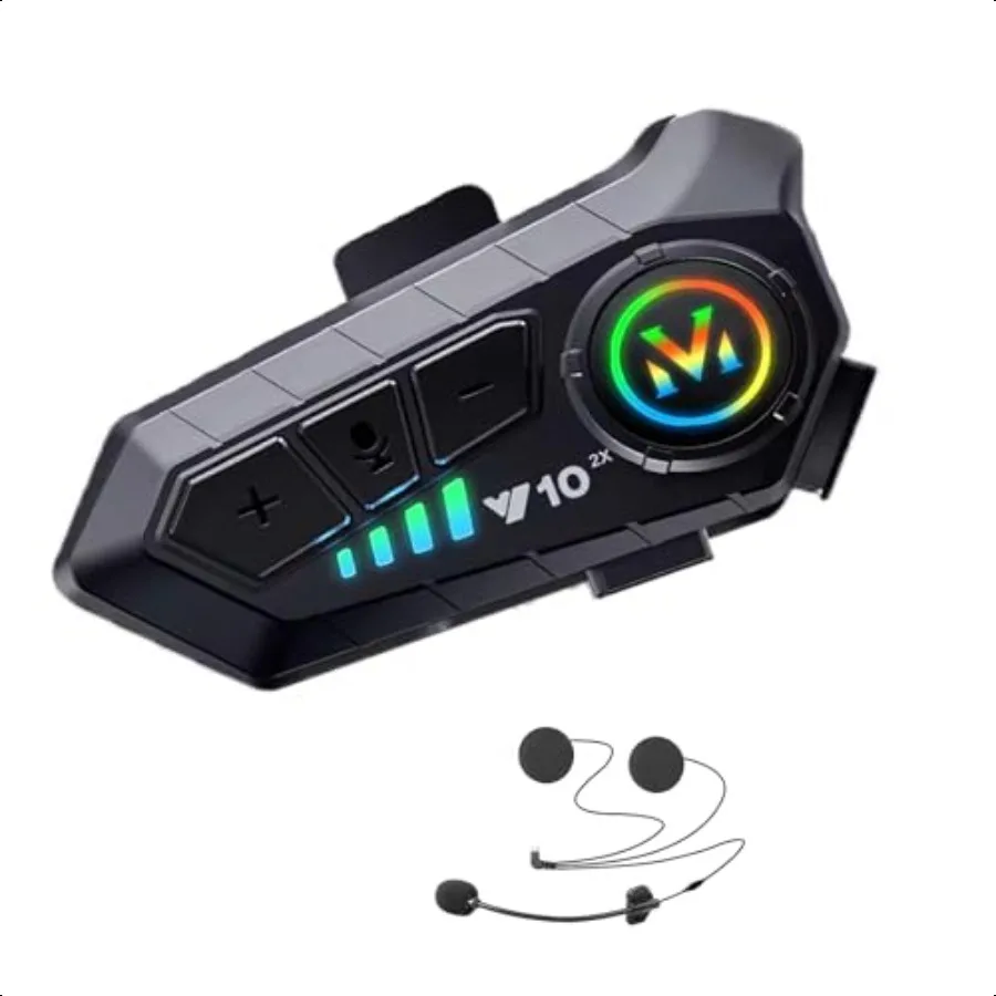 

Waterproof helmet bluetooth headset with call noise cancellation 1000mAh large battery 2person helmet intercom for motorcycle b