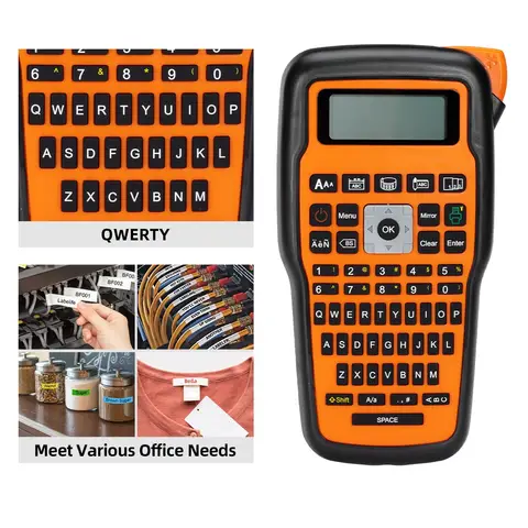 E1000PRO Tube Label Printer Sticker Label Printer & Label Tape 12mm Compatible for Brother Ptouch Label Machine TZe-231 HSe-231