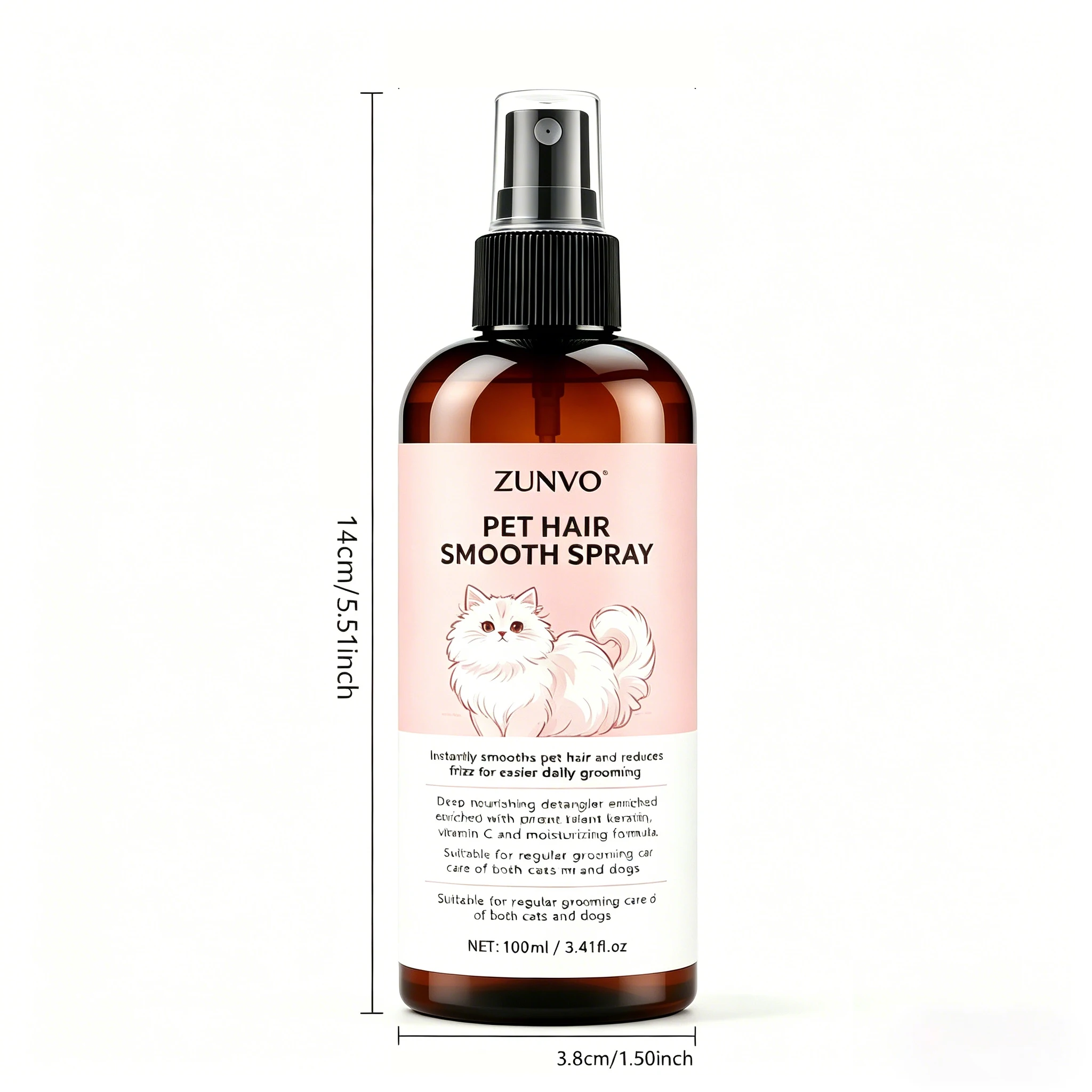 Pet Hair Smooth Spray Instantly Reduces Frizz & Eases Daily Grooming For Dogs & Cats