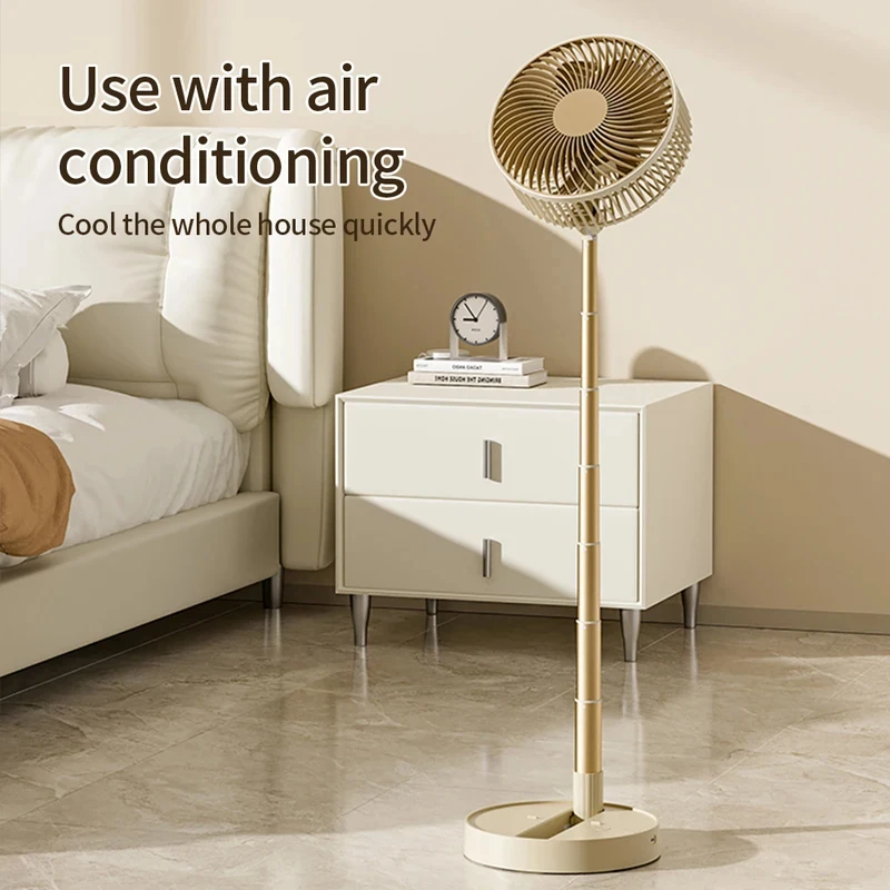 Mini Telescopic Foldable USB Fan Rechargeable Battery Operated Portable Desktop Cooling Fan Low Noise Standing Fan For Dorm