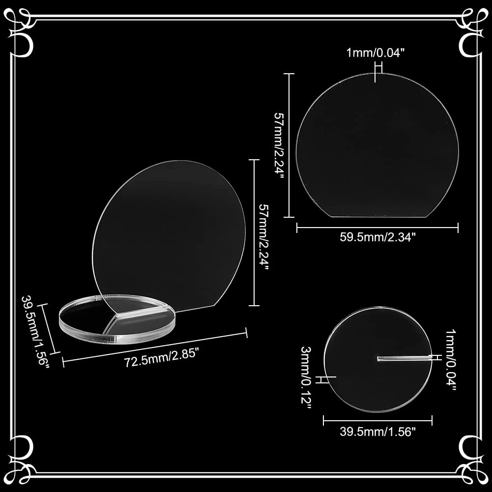 Acrylic Place Cards, Round Wedding Place Card Holder Acrylic Name Plaque Sign Table Blank Card with Stand for Wedding Banquet