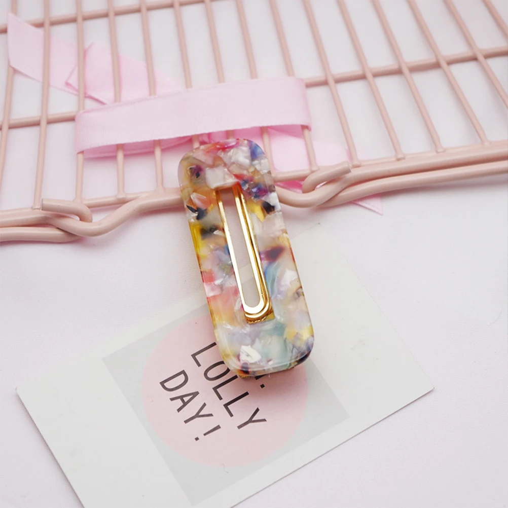 

5 Pcs Marble Hair Clips Barrettes Hair for Ladies Women Girls (Blue Square, Pink Square, Gray Square, Black Square, Colorful