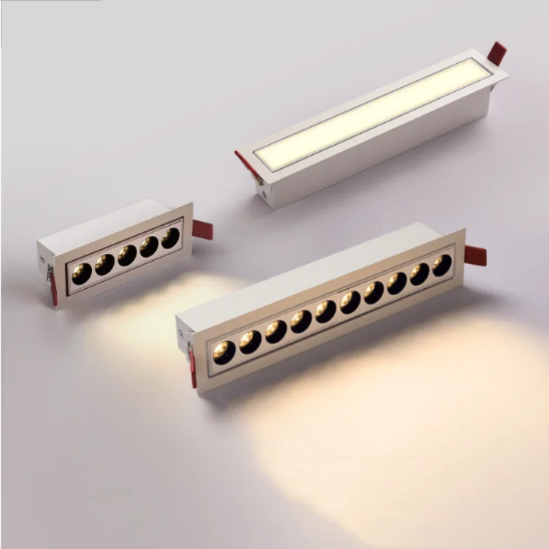 Embedded linear strip spotlights led grille lights No main lights anti-glare glare floodlight downlights