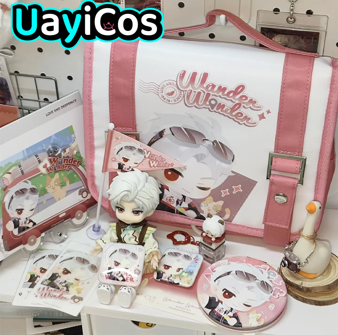 In Stock Original Love and Deepspace  Sylus Time To Travel Wander Wonder Doll Car Badge Key Hat Photo Stick Toiletry Bag Anime T