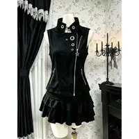 Y2K Aesthetic Harajuku Dress Women Vintage Slim Black Mini Dress Gothic Punk Elegant Fashion Dress Female Daily 6