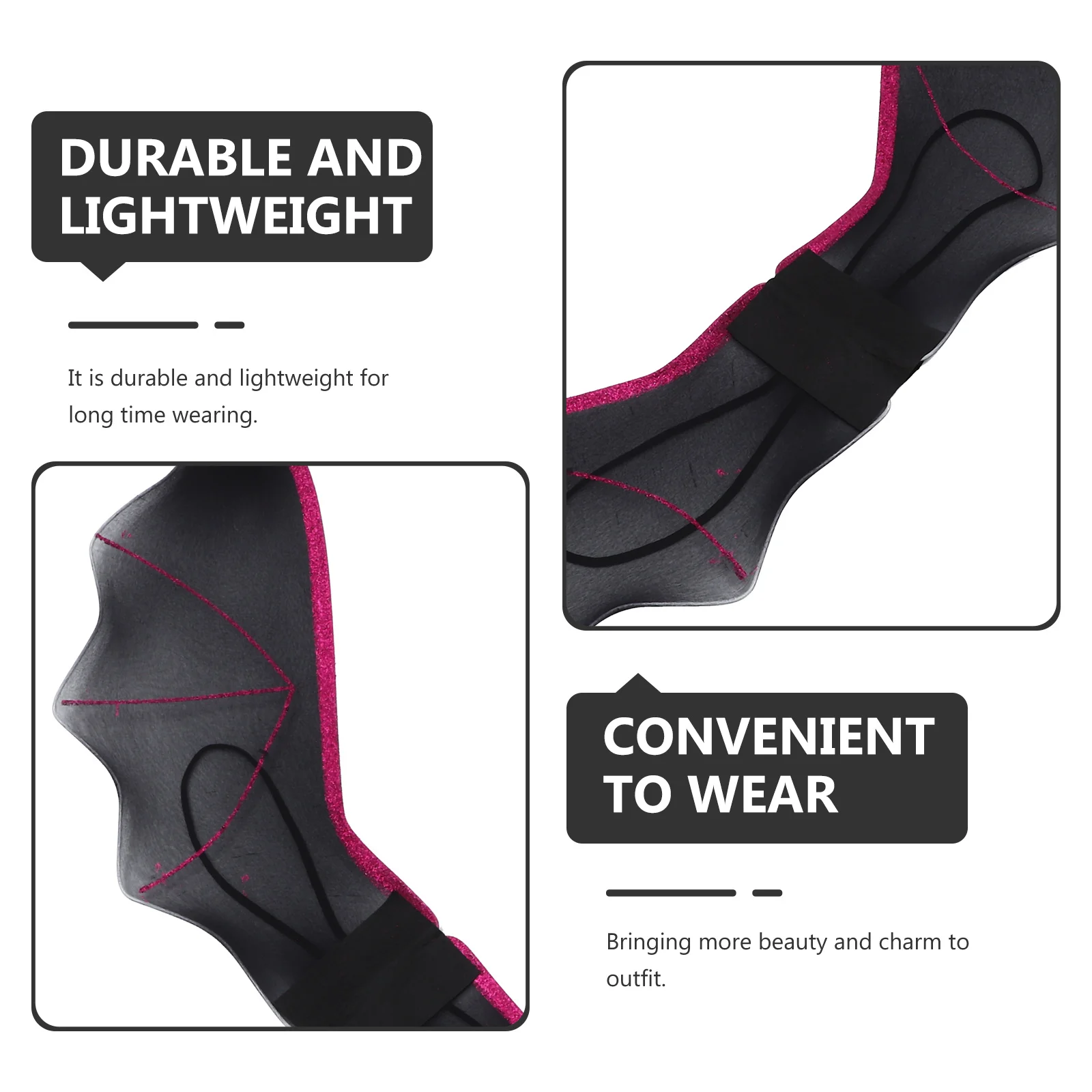 2Pcs Halloween Bat Wings Cosplay Costume Accessory Lightweight Durable Party Decorations Masquerade Photo Props