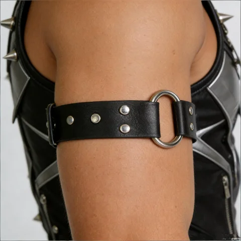 1PC Men's Leather Arm Bands, Cosplay Punk Goth Rock Style,Black Arm Bands Rock, Party Accessories