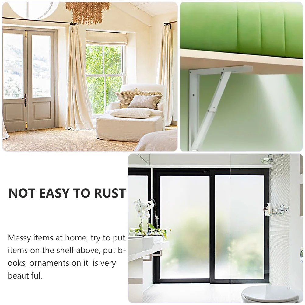 

2 pcs Desktop Folding Bracket Heavy Duty Cold Rolled Steel 90 Degree Wall Mount Shelf Support For Table Bench Storage Organizer