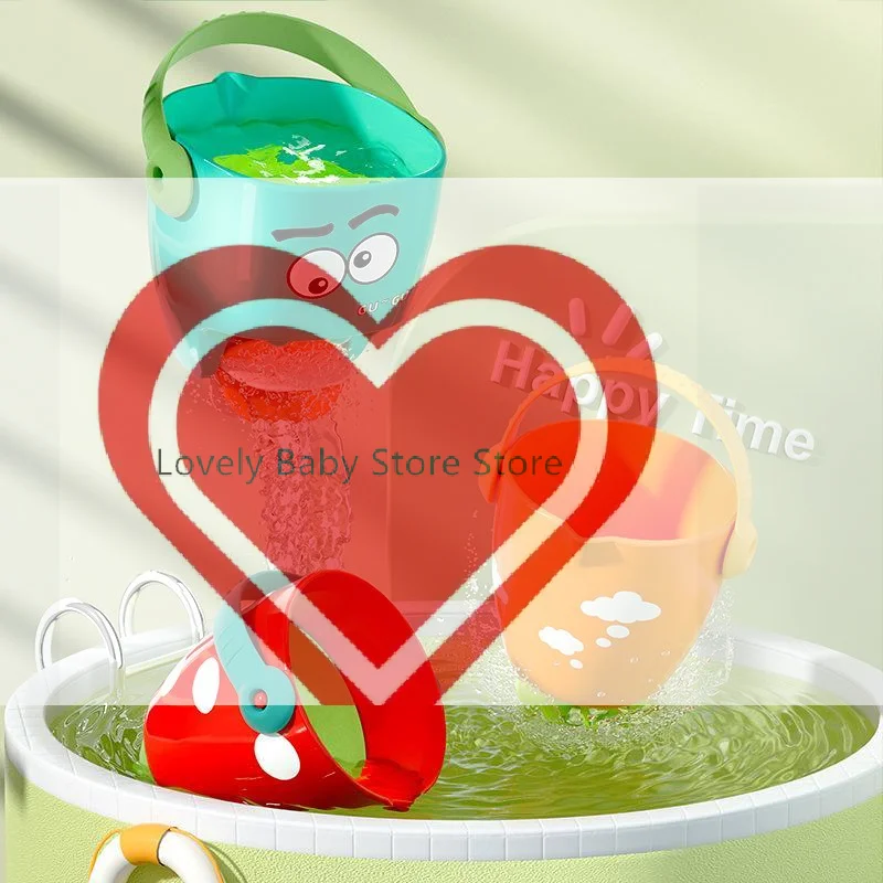 【BS】Baby Shower Bath Toys Bathroom Bathtub Mini Leaky Bucket Beach Toys Sprinkling Shower Play Shower Head Gifts For Toddler