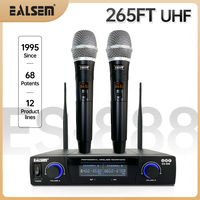 EALSEM 888 UHF 2 Channel Professional Wireless Handheld Microphone 640-690MHz For KTV Karaoke Church Home Show Live MeetingStage