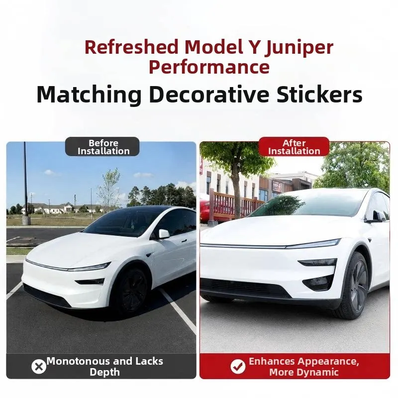 For Tesla Model Y Juniper 2025+ Performance Front Bumper Air Duct Trim Panel Front Bar Decorative Patch Exterior Car Accessories