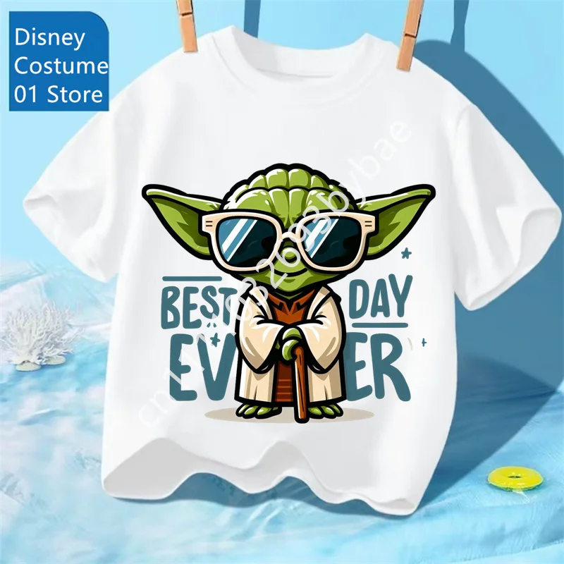 3-14 Years Old Boys and Girls Kids Yoda Graphic T Shirt Cotton Casual Soft Breathable Star Wars Clothing Summer Top Toddler Tee