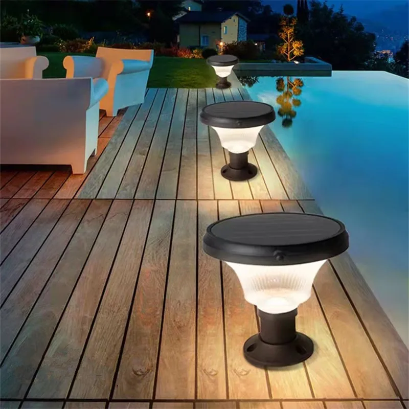 Sofeina Moderne Nordic Post Lamp Creatieve Waterdichte Binnenplaats Led Zonne-Kolom Licht Voor Tuin Balkon Veranda Decor