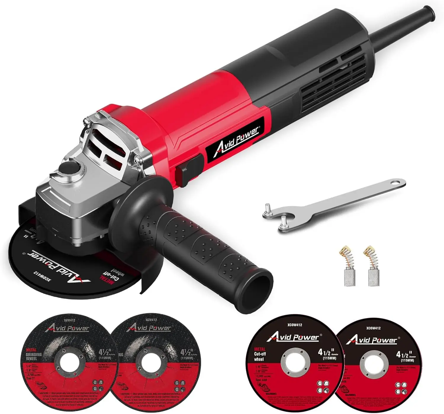 

4-1/2" Angle Grinder 750W 6.5A 11500 RPM with Cutting & Grinding Wheels for Metal, Universal Size