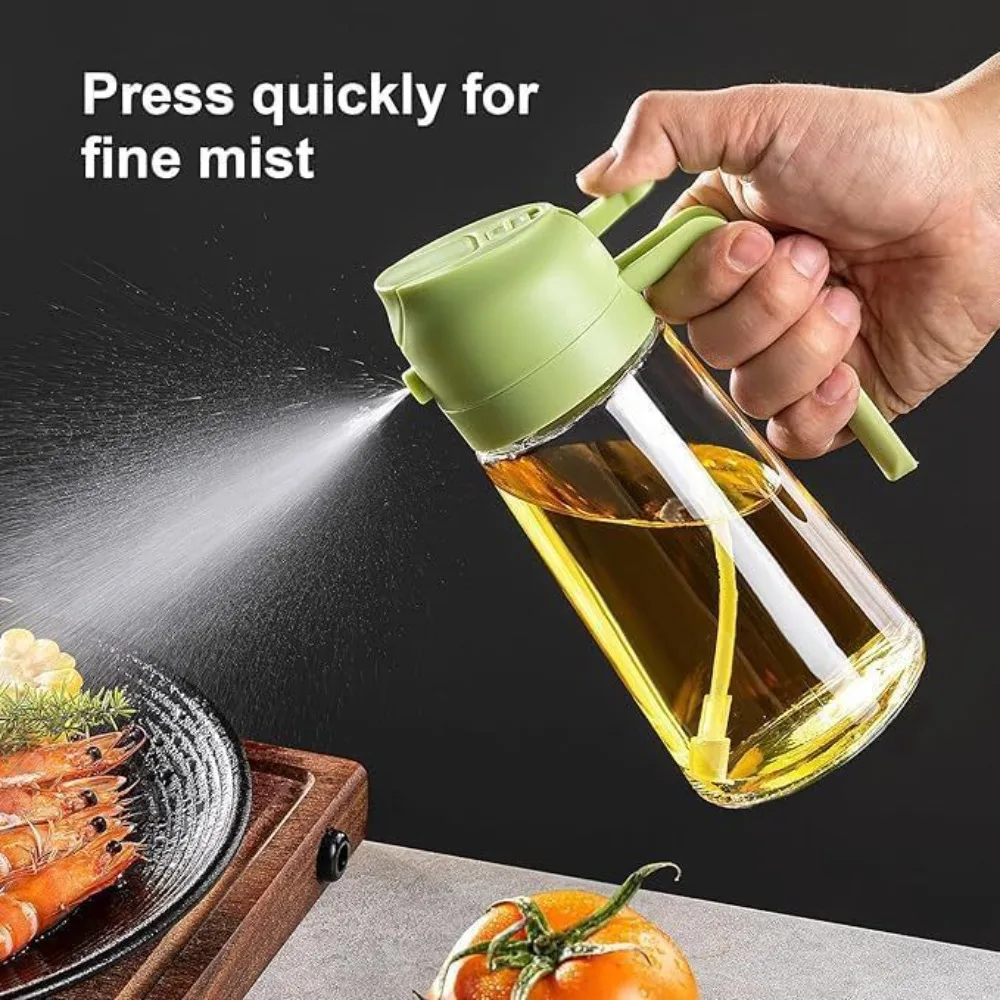 

2 in 1 Oil Spray Bottle Glass Kitchen BBQ Cooking Olive Oil Dispenser Vinegar Soy Sauce Container Sauce Dispenser Sauce Bottle
