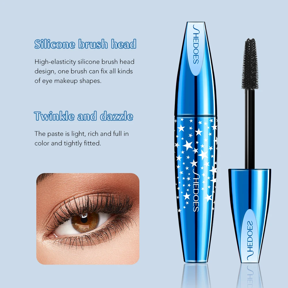SHEDOES Volumizing & Lengthening Mascara  Curl, Waterproof, Smudge-Proof, Rich Black for 24 Hours - Suitable for All Skin Types