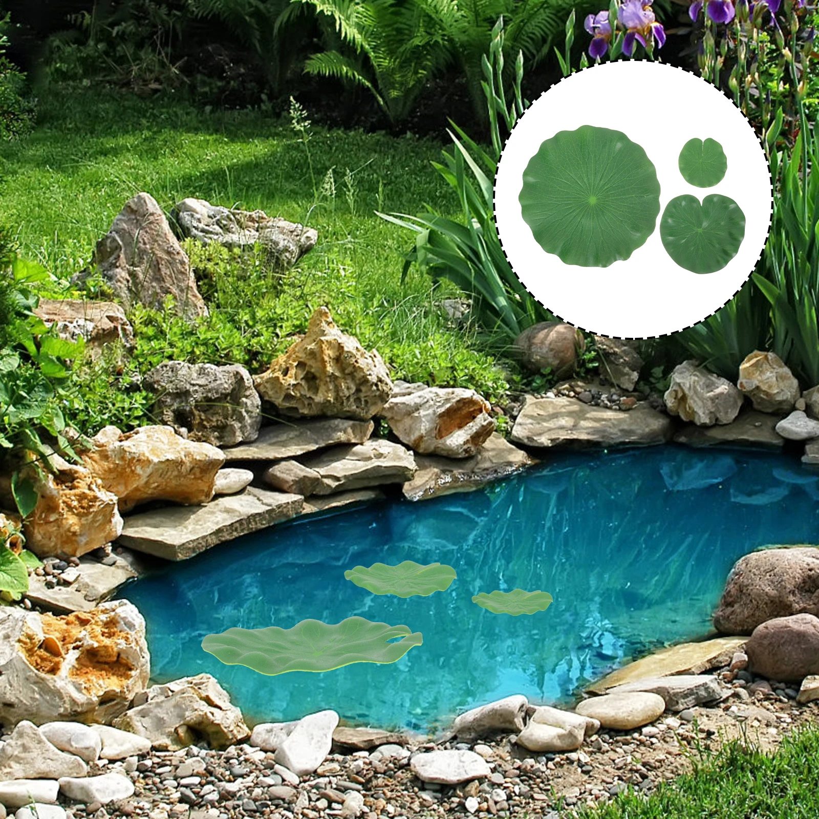 

9Pcs Versatile Floating Lotus-Leaves for Garden Decoration Simulation Lotus Leaves for Fishponds and Fountains
