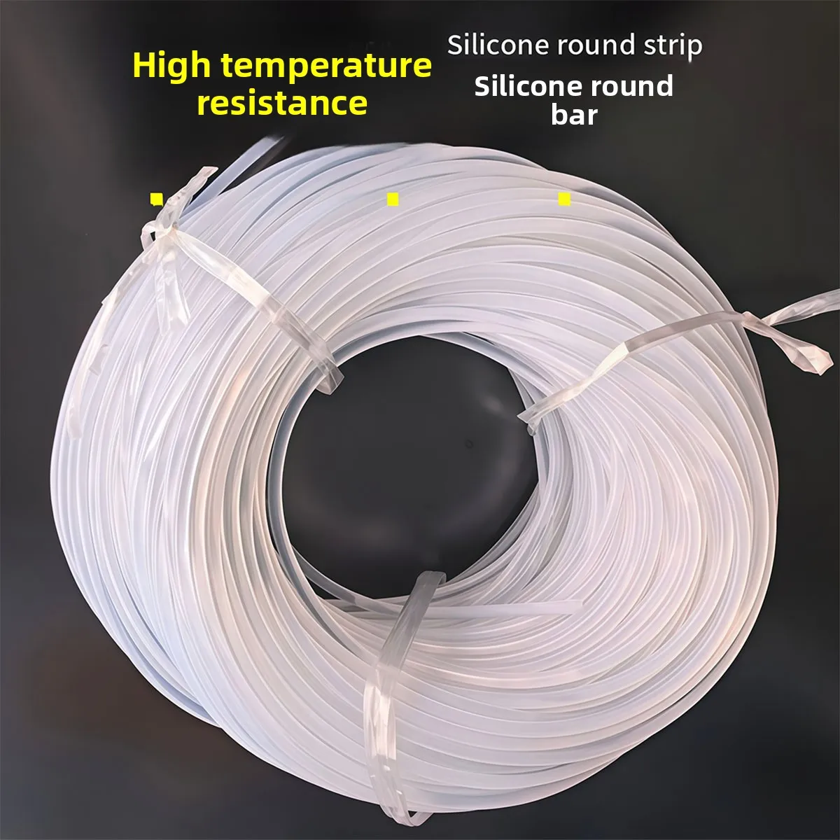 Odor‑Free Solid Silicone Round Strip, High Temp Silicone Rubber Cord, 3/4/5/6/8/10/12/15/20mm Sealing Gasket Bar