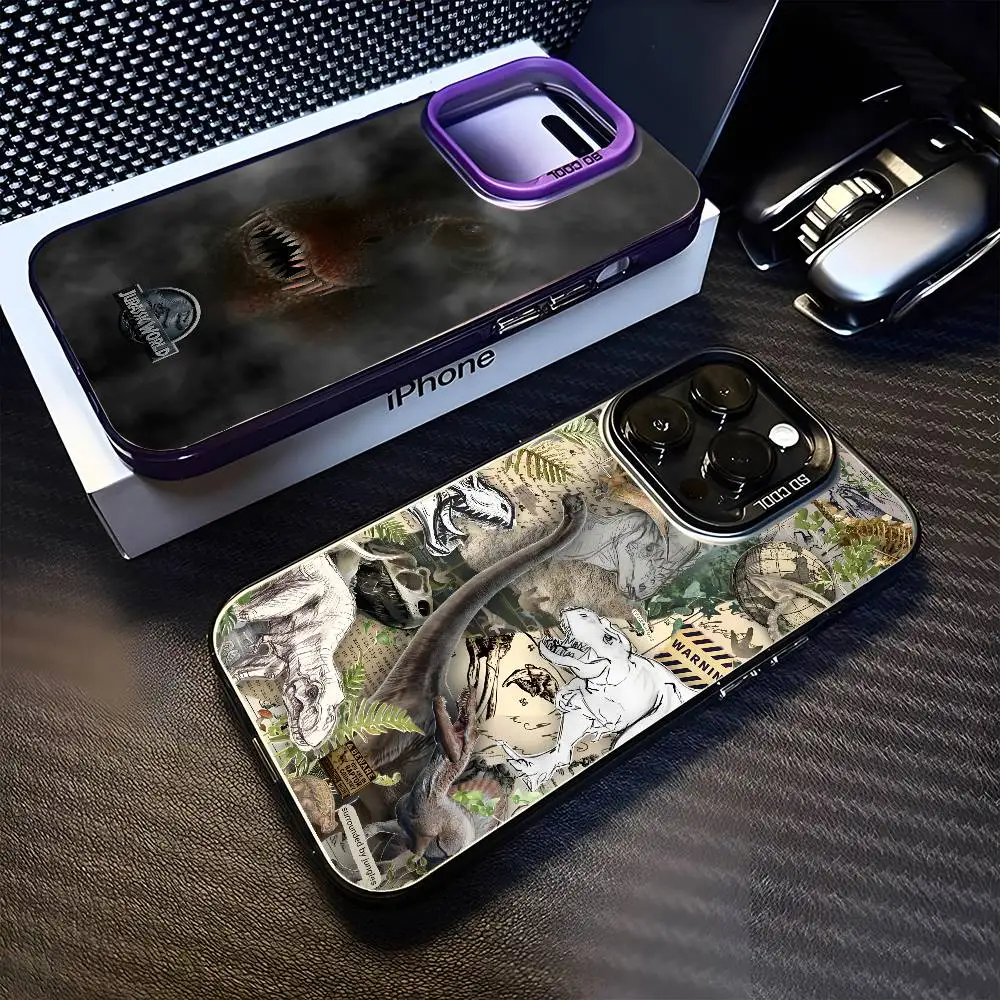 

Dinosaur fashion cool pattern design Phone Case For iPhone17,16,15,14,13,12,11 Plus,Pro Max Purple Matte Shockproof Cover