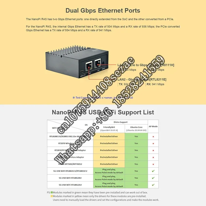 FriendlyELEC NanoPi R4S 4GB Dual Gbps Ethernet Gateways RK3399 يدعم نظام OpenWrt LEDE V2ray SSR Linux Rockchip