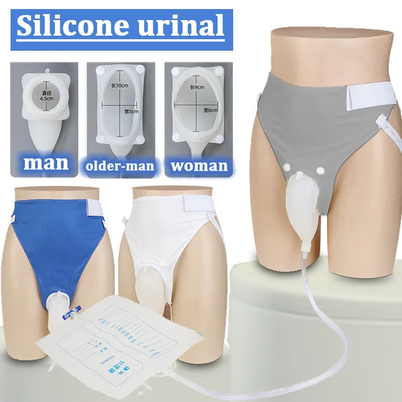 Elderly/Man/Woman Silicone Urine Collector Removable Cleaning Urinal with Catheter Drainage Bag
