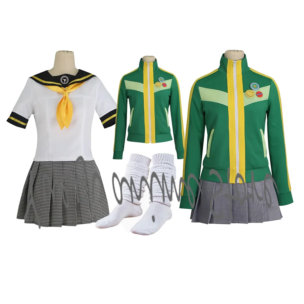 

Anime Satonaka Chie School Uniform Cosplay Costume Full Set with Accessories customized