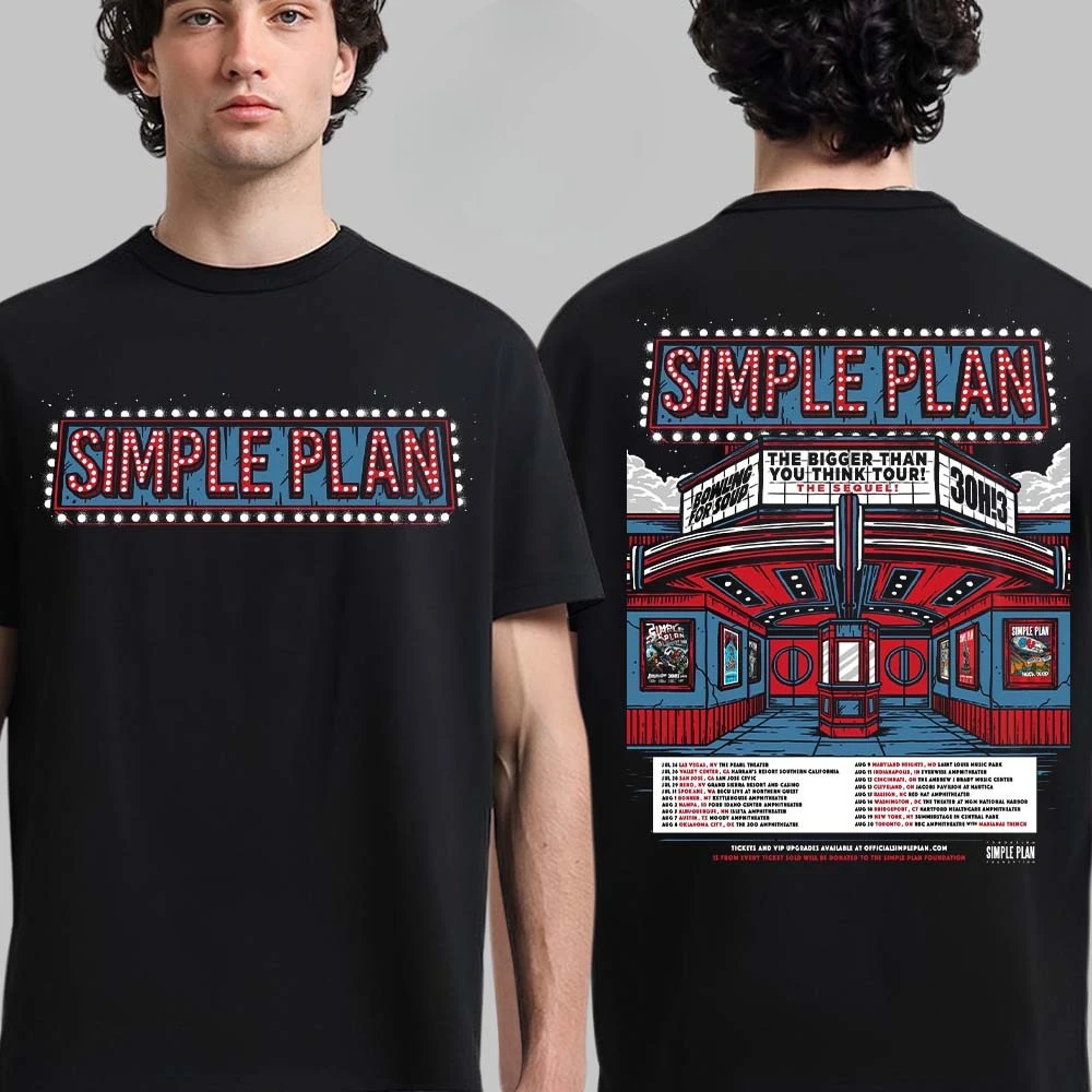 Simple Plan Cotton Band Shirt Unisex Summer Short Sleeve Fashion Brand Tee Luxury Casual Vintage T-shirt