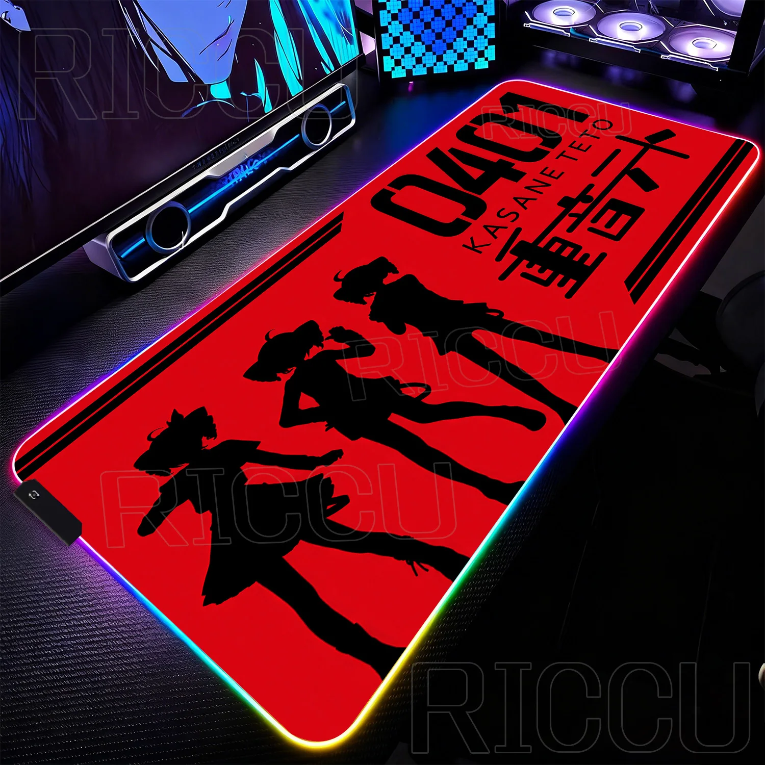 

RGB HD printing Cute Anime Girl Kasane Teto Mousepad Large Gaming Mouse Pad LockEdge Computer Keyboard Desk Mat PC XXL LED Mats