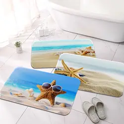 Ocean Beach Starfish Long Rugs Nordic Style Home Doormat Bathroom-Toilet Mats Bedroom Bedside Area Rugs