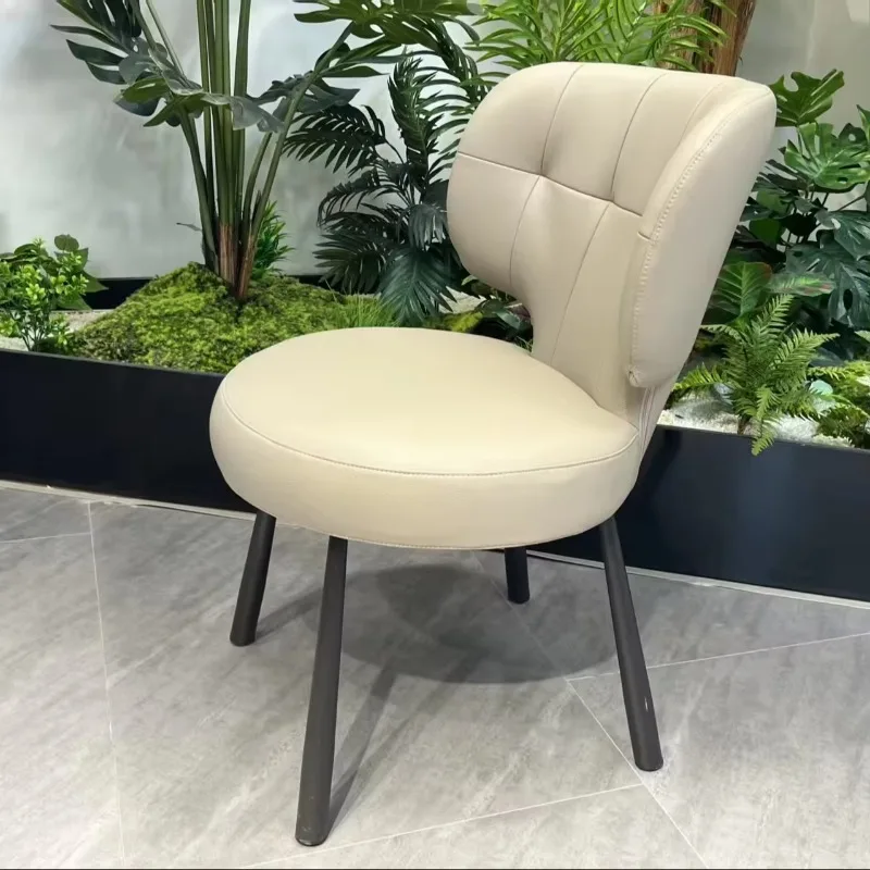 Nordic Modern Leather Dining Chair Stackable for Home Restaurant Hotel or Apartment for Bar Use