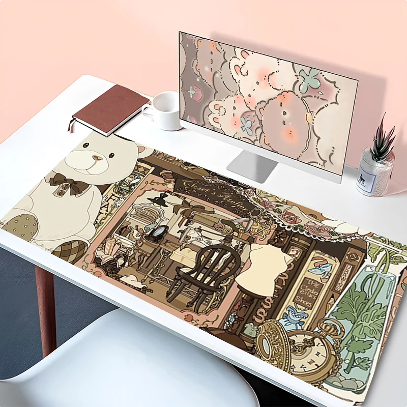 Muismat PC-accessoires Toetsenbord Pad Bureau Mat Muismat Natuurlijk rubber Antislip Gaming Retro Illustratie Uitgebreide pad