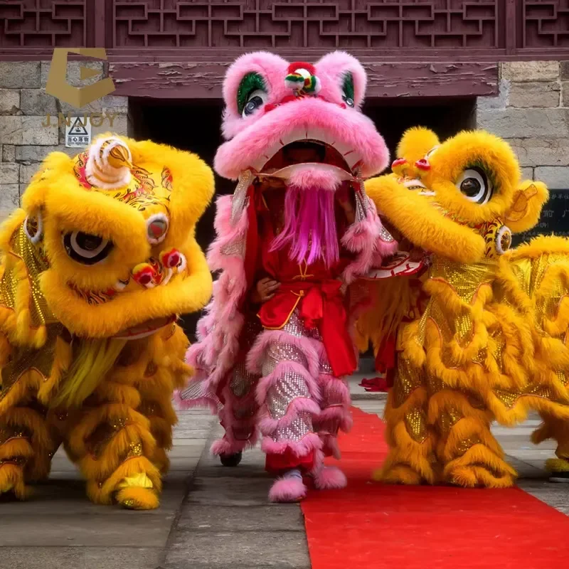 JNZ223 Traditional Chinese Lion Dance Costume for Festival Celebration Performance Outfit Authentic Folk Art Dragon Head