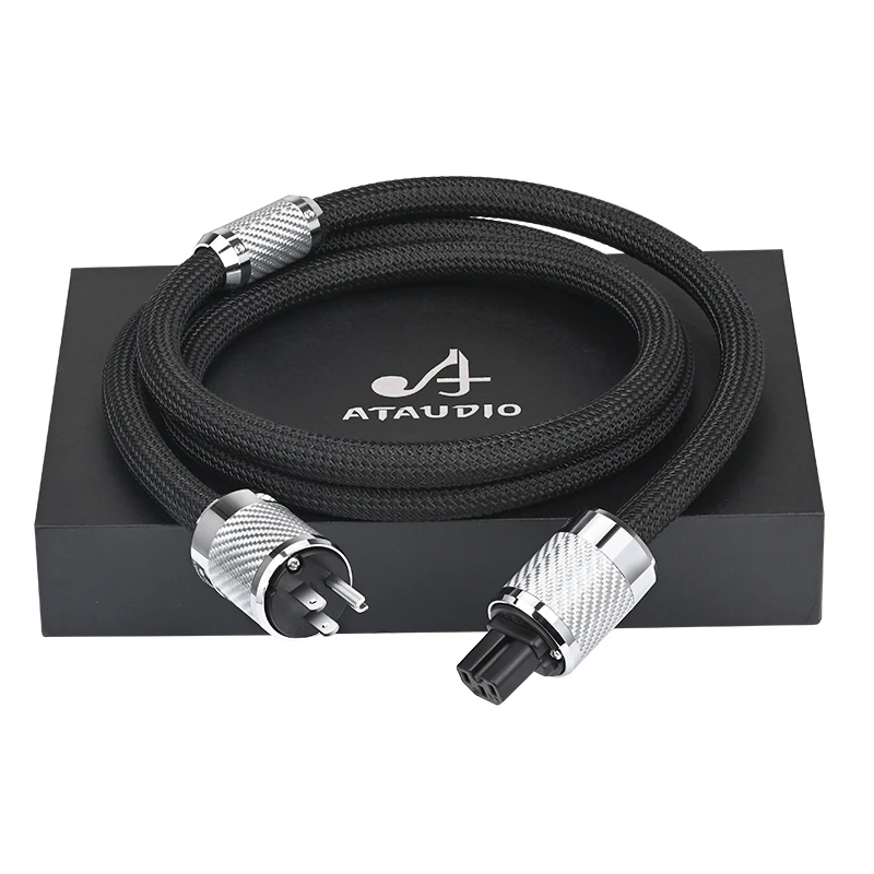 سلك طاقة HiFi Audiophile 1 متر مع قابس الاتحاد الأوروبي، موصل نحاسي OCC ثلاثي النواة وعزل PVC لمضخم الأقراص المضغوطة وكابل الصوت