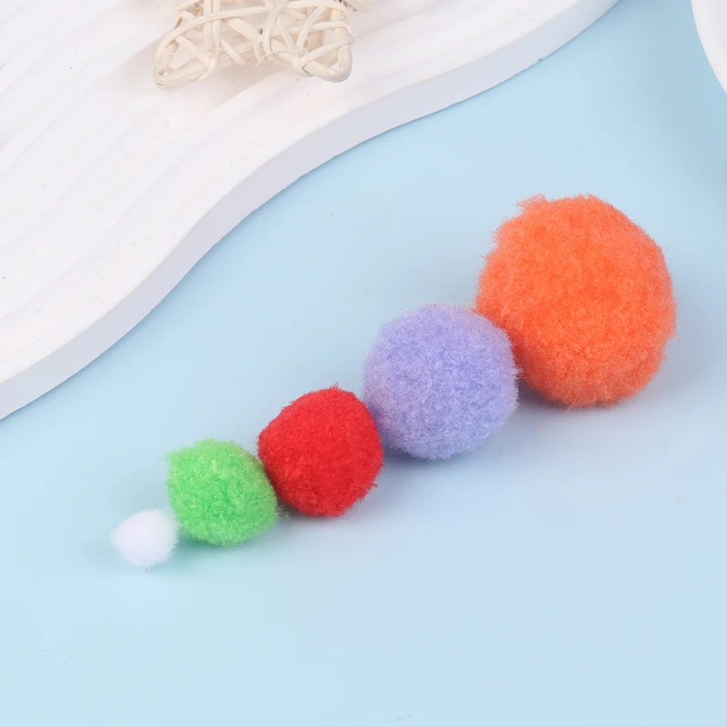 100 Pcs/lot Mixed Colors Pompom Fur Balls Colorful Soft Pompones DIY Handmade Crafts Decor Toy Glue On Cloth Accessories